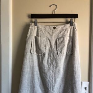 Roolee Oatmeal Linen Look Skirt
